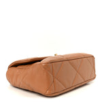Lambskin Quilted Large Chanel 19 Flap Brown