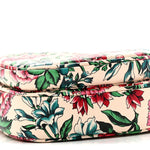 Calfskin Matelasse Diagonal Brit Roses Print Mini Interlocking G Heart Shoulder Bag  White Multicolor