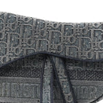 Oblique Embroidered Saddle Bag Denim Blue