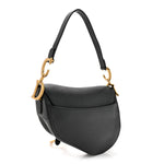 Grained Calfskin Saddle Bag Black