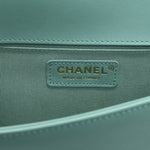 Lambskin Quilted Medium Boy Flap Green