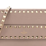 Grained Calfskin Small Rockstud Flap Crossbody Bag Poudre