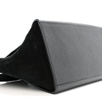 Drummed Calfskin Suede Medium Trapeze Black