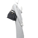 Calfskin Quilted Small Coco Base Shopping Bag Black