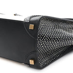 Polka Dot Snakeskin Smooth Calfskin Micro Luggage Black White
