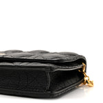 Supple Calfskin Caro Pouch with Chain Black