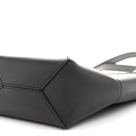 Shiny Calfskin Mini Puzzle Fold Tote Pearl Grey Dark Grey
