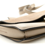 Suede Calfskin Small Faye Shoulder Bag Motty Grey