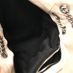 Lambskin Quilted Medium Loulou Puffer Monogram Chain Satchel Crema Soft