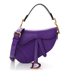 Supple Calfskin Mini Saddle Bag Purple