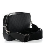 GG Supreme Monogram Azalea Calfskin Retro Interlocking G Wristlet Shoulder Bag Black
