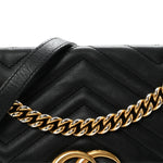 Calfskin Matelasse Small GG Marmont Shoulder Bag Black