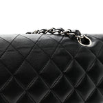 Lambskin Quilted Medium Double Flap Black