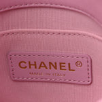 Lambskin Quilted Mini Lacquered Chain Flap Pink