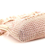Crystal Embellished Metallic Lambskin Mini Chanel 22 Light Pink