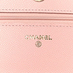 Caviar Quilted Wallet on Chain WOC Light Pink