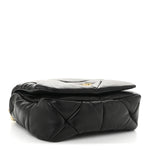 Nappa Metal Quilted Small Patchwork System Flap Bag Black