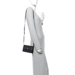 Saffiano Metal Flap Wallet With Strap Black