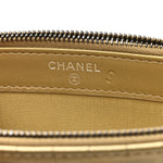 Metallic Calfskin Crocodile Embossed Small Gabrielle Clutch With Chain Gold