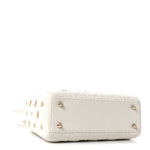Lambskin Cannage Butterfly Studs Small Lady Dior White