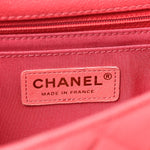 Iridescent Caviar Quilted Mini Flap With Thick Strap Pink Beige
