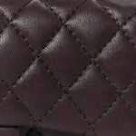 Lambskin Quilted Mini Flap Bag Charm With Hook Dark Brown
