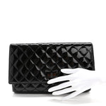 Patent Calfskin Quilted Reissue 2.55 Clutch So Black