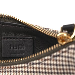 Wool Nappa Micro Houndstooth Nano Fendigraphy Hobo Charm Beige Moro