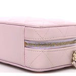 Caviar Quilted Top Handle Vanity Case Pink