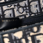 Oblique Embroidered Saddle Bag Blue