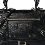 Arena Lambskin Medium Hourglass X Le Cagole Top Handle Bag Black