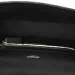 Grain De Poudre Textured Mixed Matelasse Large Triquilt Monogram Satchel Black