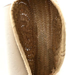 Raffia Small Grain Calfskin Small Marcie Basket Crossbody White