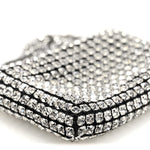 Mesh Crystal Rhinestone Nano Heiress Shoulder Bag Black Silver