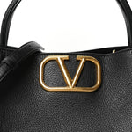 Soft Grainy Calfskin Alltime Medium Handbag Black