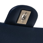 Caviar Quilted Medium Double Flap Navy