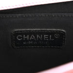 Metallic Patent Calfskin Quilted Medium Boy Flap Light Pink
