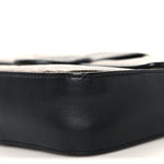Glazed Fabric Vitello Century FF 1974 Stamp Patch Mini Double F Crossbody Bag Mogano Panna Black