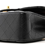 Caviar Quilted Small Double Flap Black