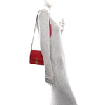 Smooth Calfskin Small Classic Box Flap Bag Red