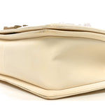 Lambskin Tulle Embroidered Medium Boy Flap White