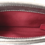 Metallic Lambskin Calfskin Quilted Small Gabrielle Clutch With Chain Silver