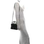 Shiny Crinkled Calfskin Mini The Tote Bag Black