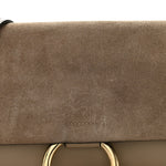Suede Calfskin Small Faye Shoulder Bag Motty Grey