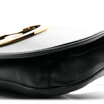 Roxy Calfskin Blondie Chain Shoulder Flap Bag Black