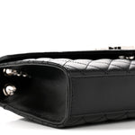Grain De Poudre Textured Mixed Matelasse Triquilt Medium Monogram Satchel Black