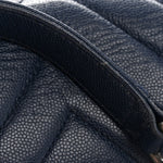 Caviar Chevron Quilted Medium Boy Flap Navy