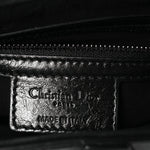 Shiny Crinkled Calfskin Studded Saddle Bag Black