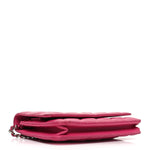 Lambskin Quilted Wallet On Chain WOC Dark Pink