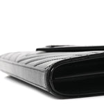Grain De Poudre Matelasse Chevron Monogram Monochrome Chain Wallet Black